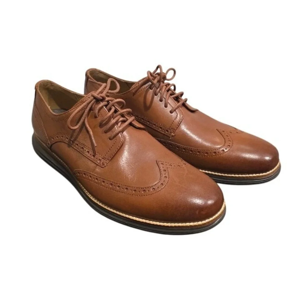 Cole Haan Original Grand Wingtip Oxford Men's 13M British Tan Leather Lace Up